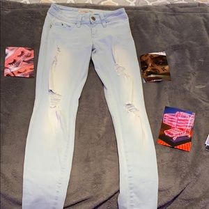 Low rise ripped jeans:)